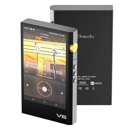 TempoTec V6 Hi-Res digital audio music player,hifi player DAP,portable high resolution audio player, DSD MQA, dual ak4493SEQ, two way bluetooth,4500mAh battery, 4.4mm/3.5mm